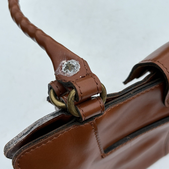 Patricia Nash Leather Shoulder Bag Tan Brown Tote Satchel Double Strap Purse - Picture 16 of 16